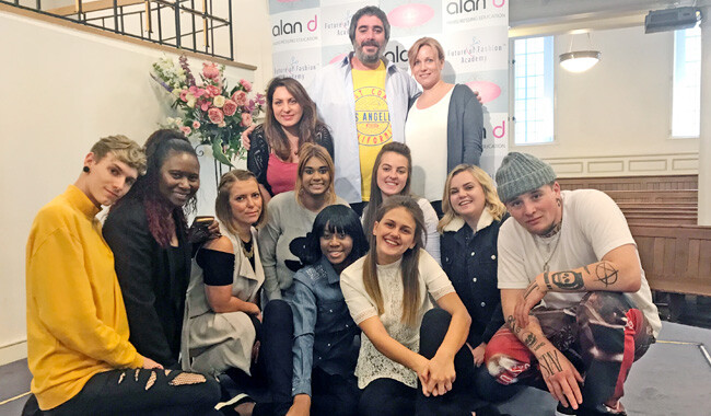 A group of Alan d hairdressing students and staff.
